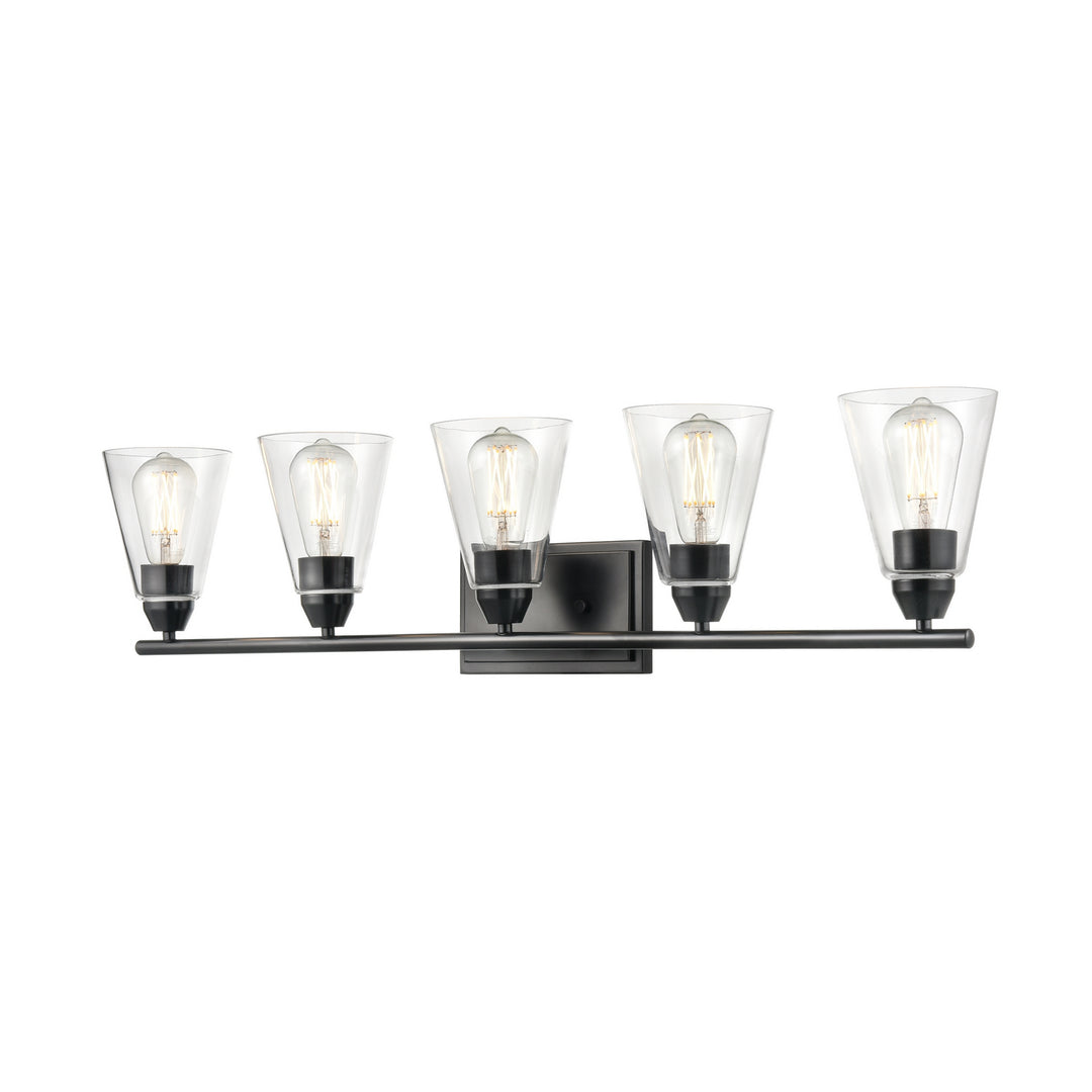 DVI Canada - DVP34355EB-CL - Five Light Vanity - Louisbourg - Ebony w/Clear Glass