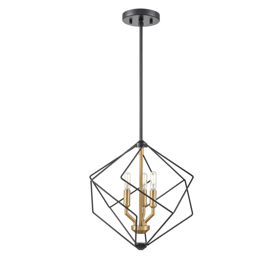 Ashoona Three Light Pendant in Brass And Ebony - available from The Lighting Shoppe, trusted by Canadian homeowners