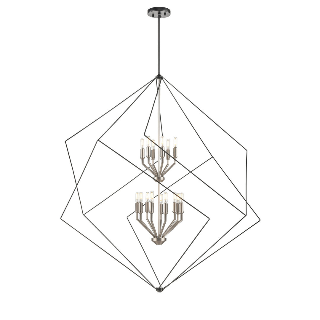 Ashoona 15 Light Foyer Pendant in Buffed Nickel And Ebony - available from The Lighting Shoppe, trusted by Canadian homeowners