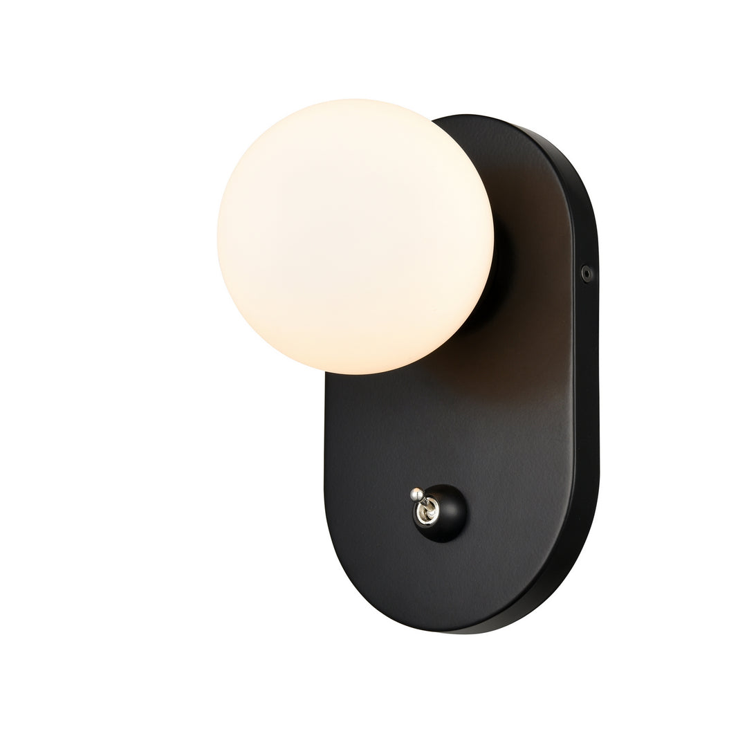 DVI Canada - DVP45001EB-OP - One Light Wall Sconce - Atwood - Ebony w/Half Opal Glass