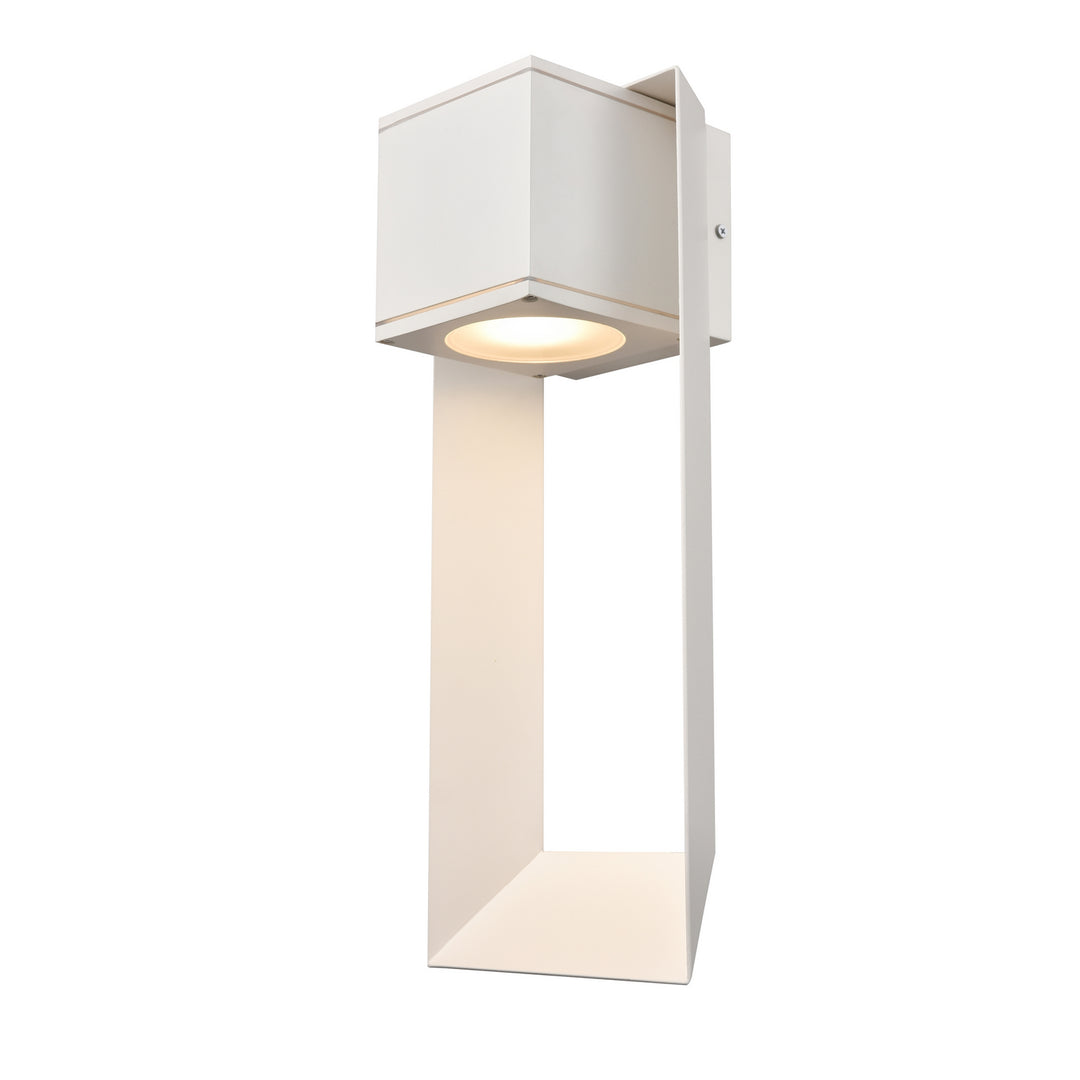 Gaspe Outdoor One Light Outdoor Wall Sconce in Matte White - available from The Lighting Shoppe, trusted by Canadian homeowners