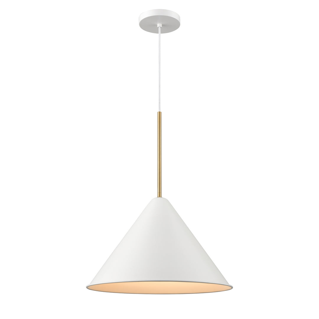 DVI Canada - DVP46120MW+BR - One Light Pendant - Lily - Matte White And Brass