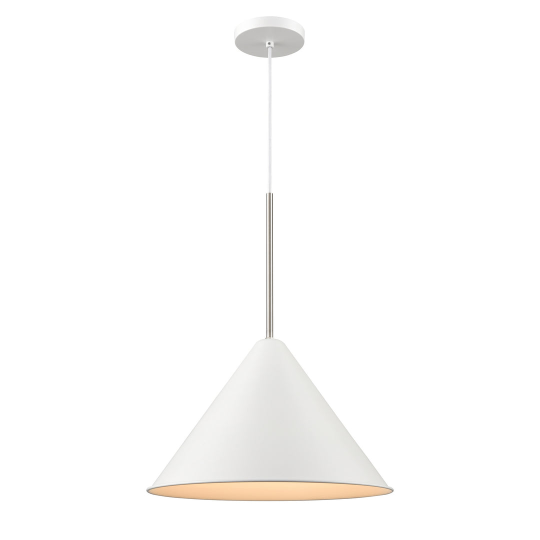 DVI Canada - DVP46120MW+SN - One Light Pendant - Lily - Matte White And Satin Nickel