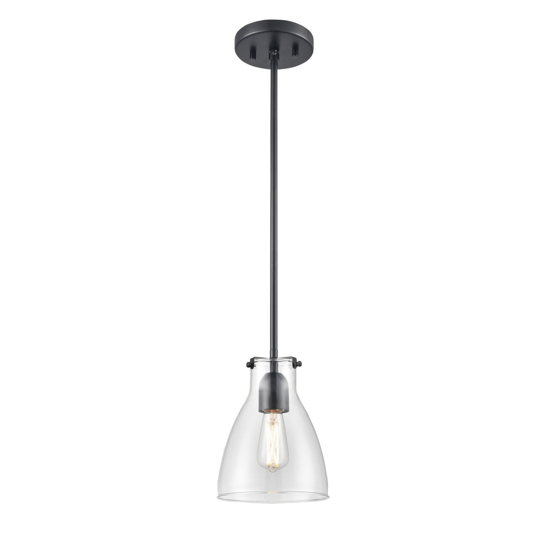 Emma One Light Pendant in Ebony w/Clear Glass - available from The Lighting Shoppe, trusted by Canadian homeowners