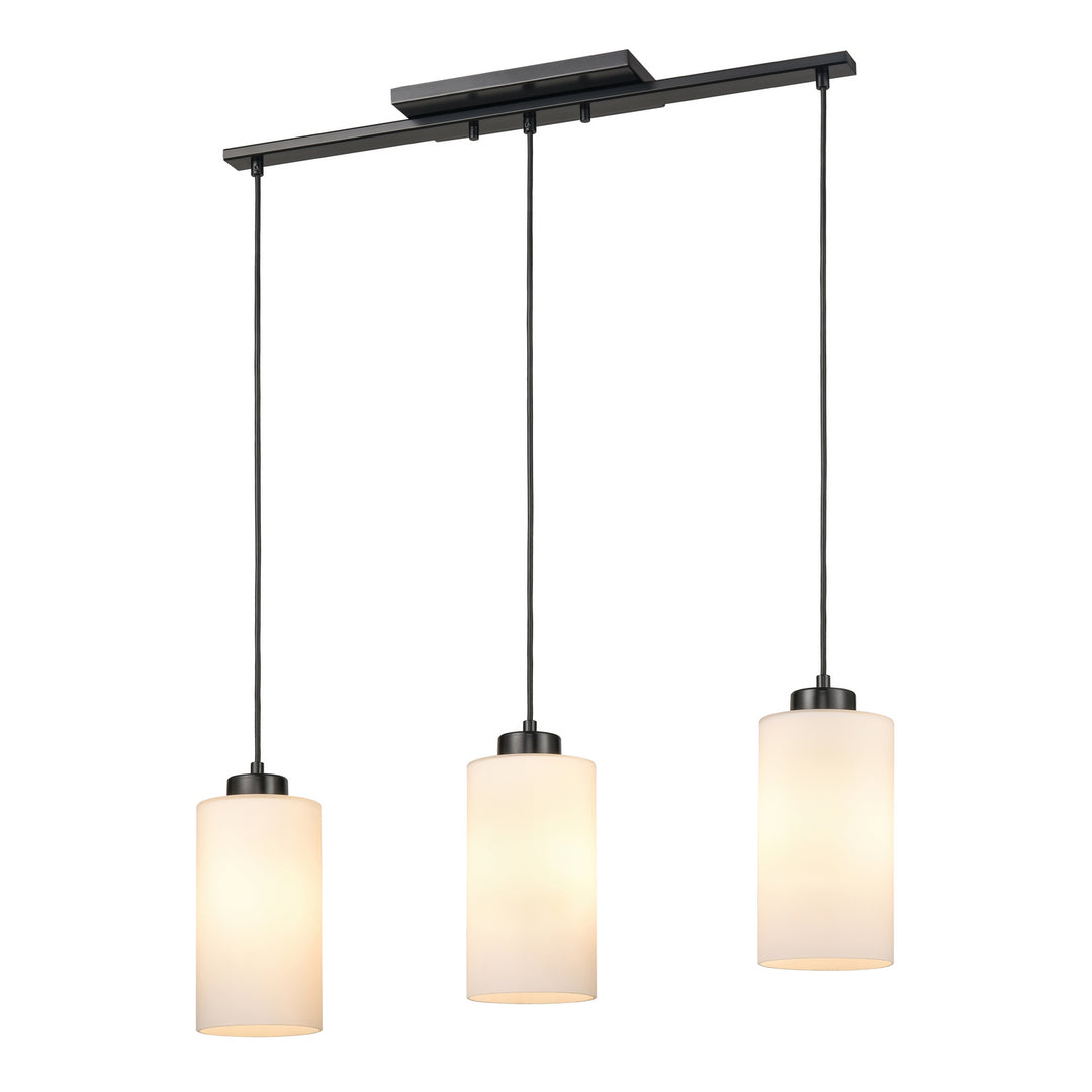 Manitou Three Light Linear in Ebony w/Half Opal Glass - available from The Lighting Shoppe, trusted by Canadian homeowners