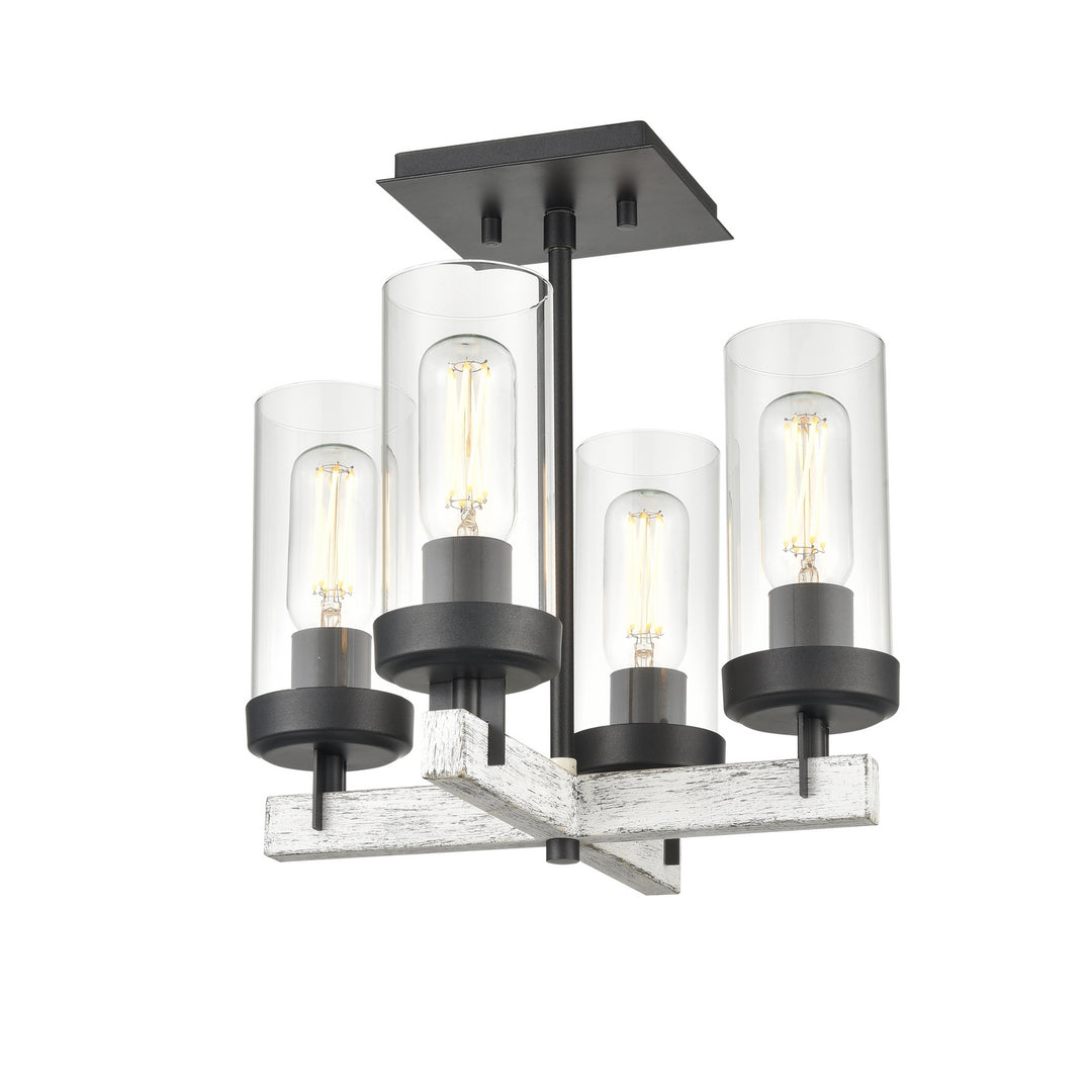 DVI Canada - DVP38611GR+BIW-CL - Four Light Semi Flush Mount - Okanagan - Graphite