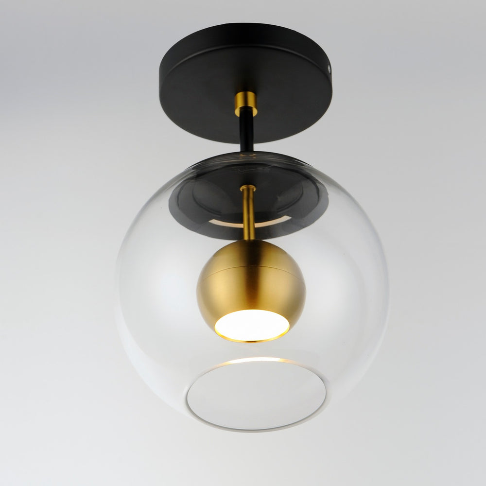 ET2 - E25150-BKNAB - LED Flush Mount - Nucleus - Black / Natural Aged Brass