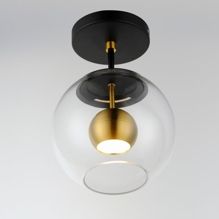 ET2 - E25150-BKNAB - LED Flush Mount - Nucleus - Black / Natural Aged Brass