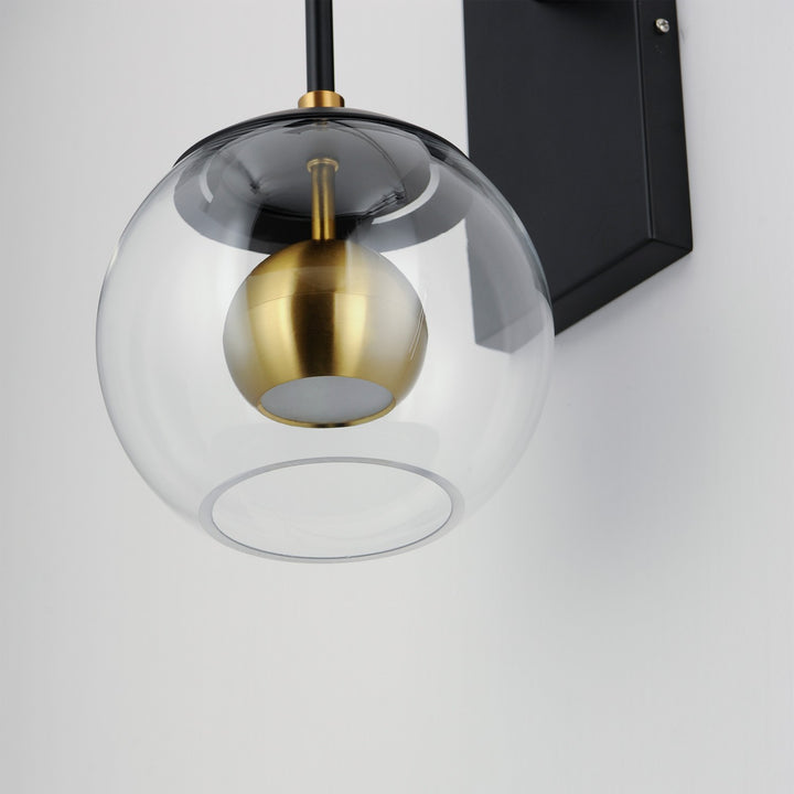 ET2 - E25151-BKNAB - LED Wall Sconce - Nucleus - Black / Natural Aged Brass