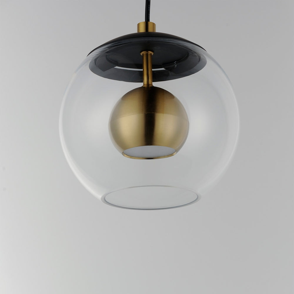 ET2 - E25152-BKNAB - LED Pendant - Nucleus - Black / Natural Aged Brass