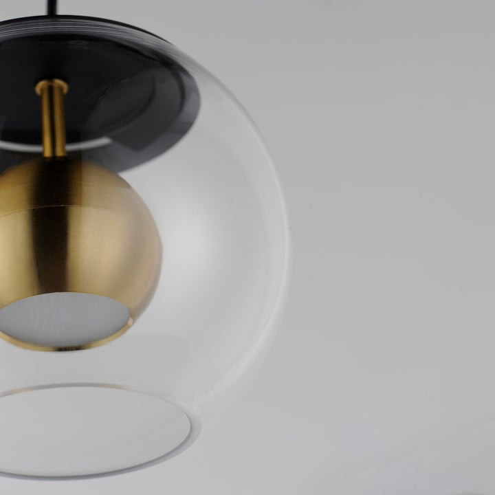ET2 - E25152-BKNAB - LED Pendant - Nucleus - Black / Natural Aged Brass