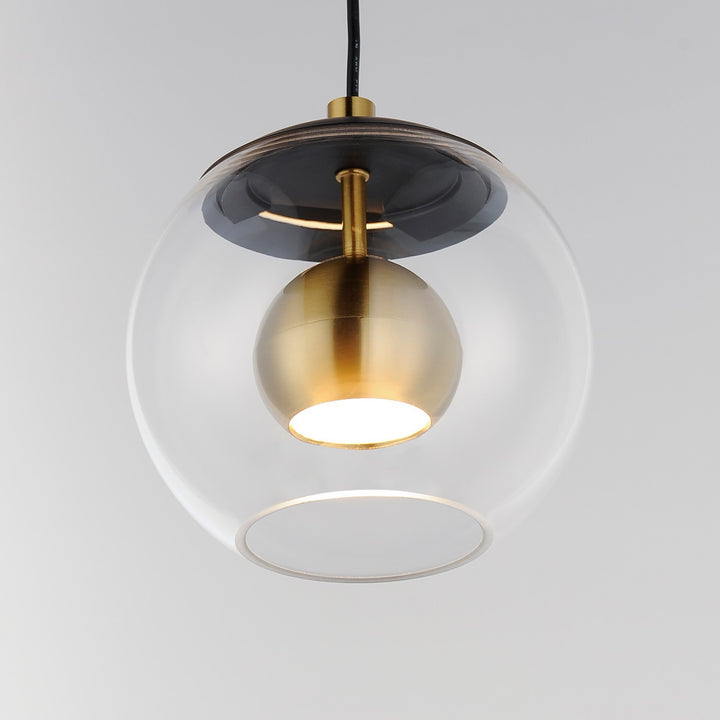ET2 - E25152-BKNAB - LED Pendant - Nucleus - Black / Natural Aged Brass