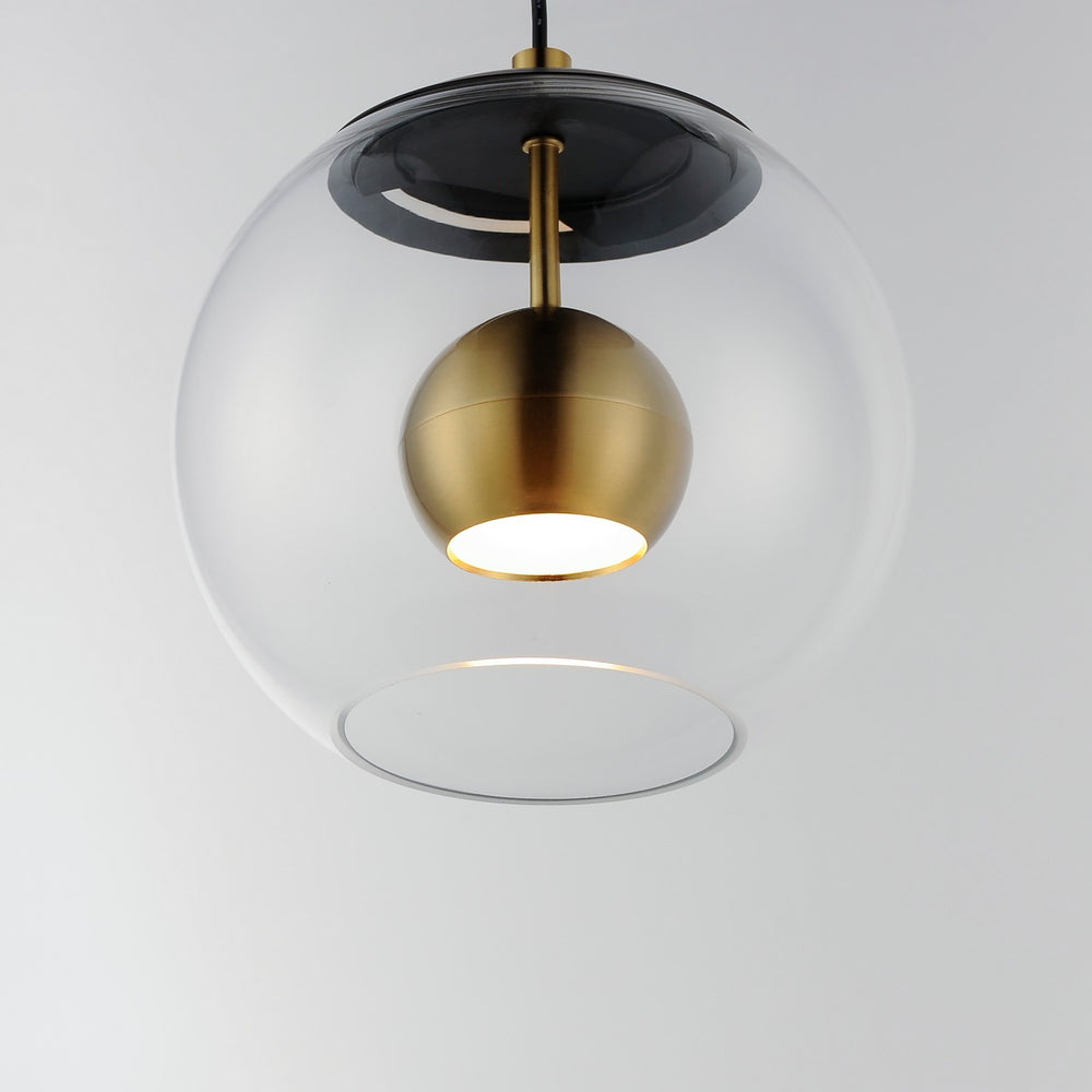 ET2 - E25153-BKNAB - LED Pendant - Nucleus - Black / Natural Aged Brass