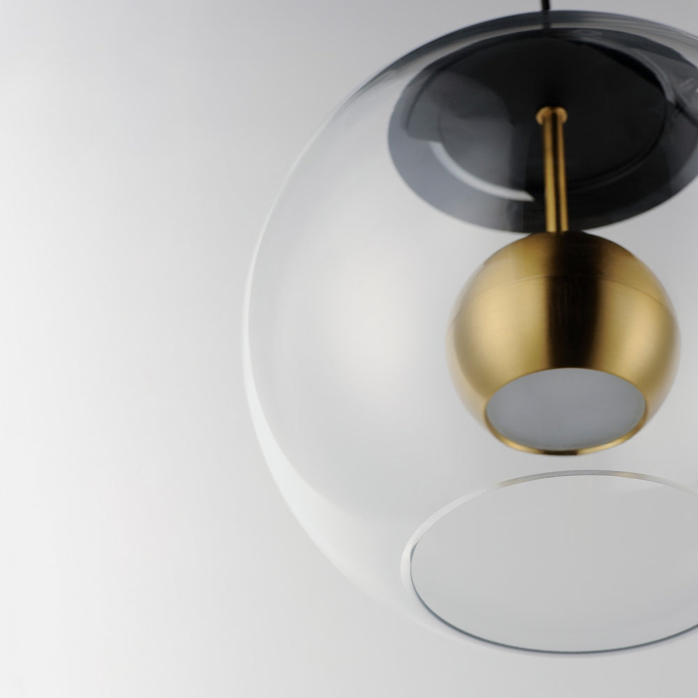ET2 - E25154-BKNAB - LED Pendant - Nucleus - Black / Natural Aged Brass