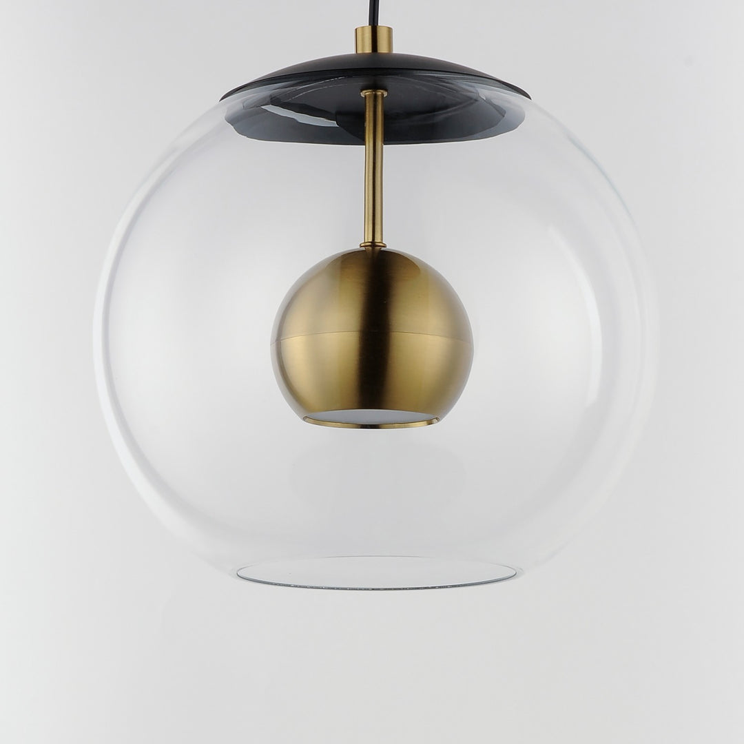 ET2 - E25154-BKNAB - LED Pendant - Nucleus - Black / Natural Aged Brass