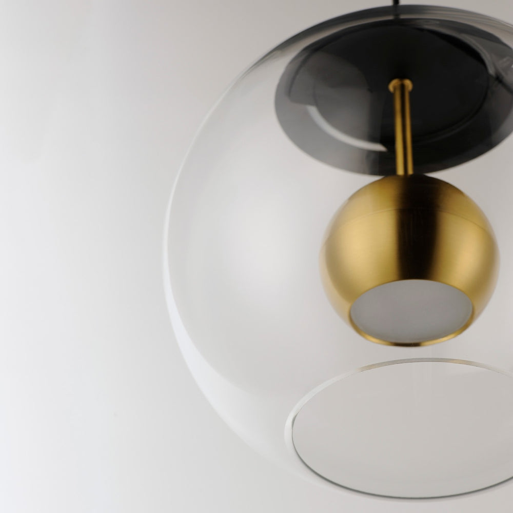 ET2 - E25156-BKNAB - LED Pendant - Nucleus - Black / Natural Aged Brass
