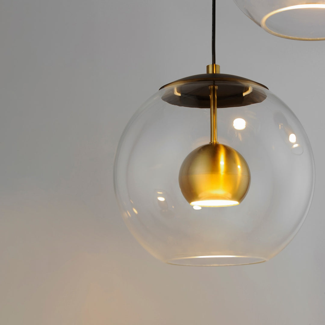 ET2 - E25156-BKNAB - LED Pendant - Nucleus - Black / Natural Aged Brass