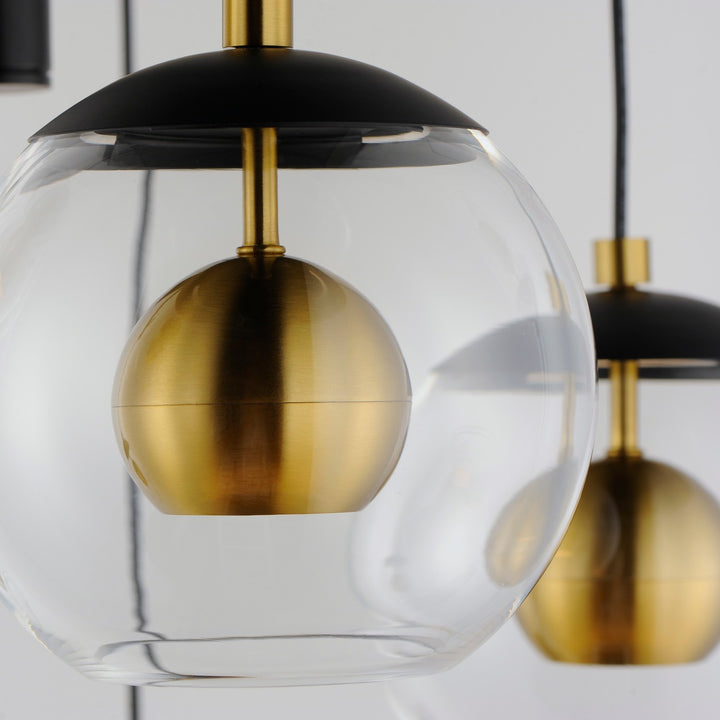 ET2 - E25158-BKNAB - LED Pendant - Nucleus - Black / Natural Aged Brass
