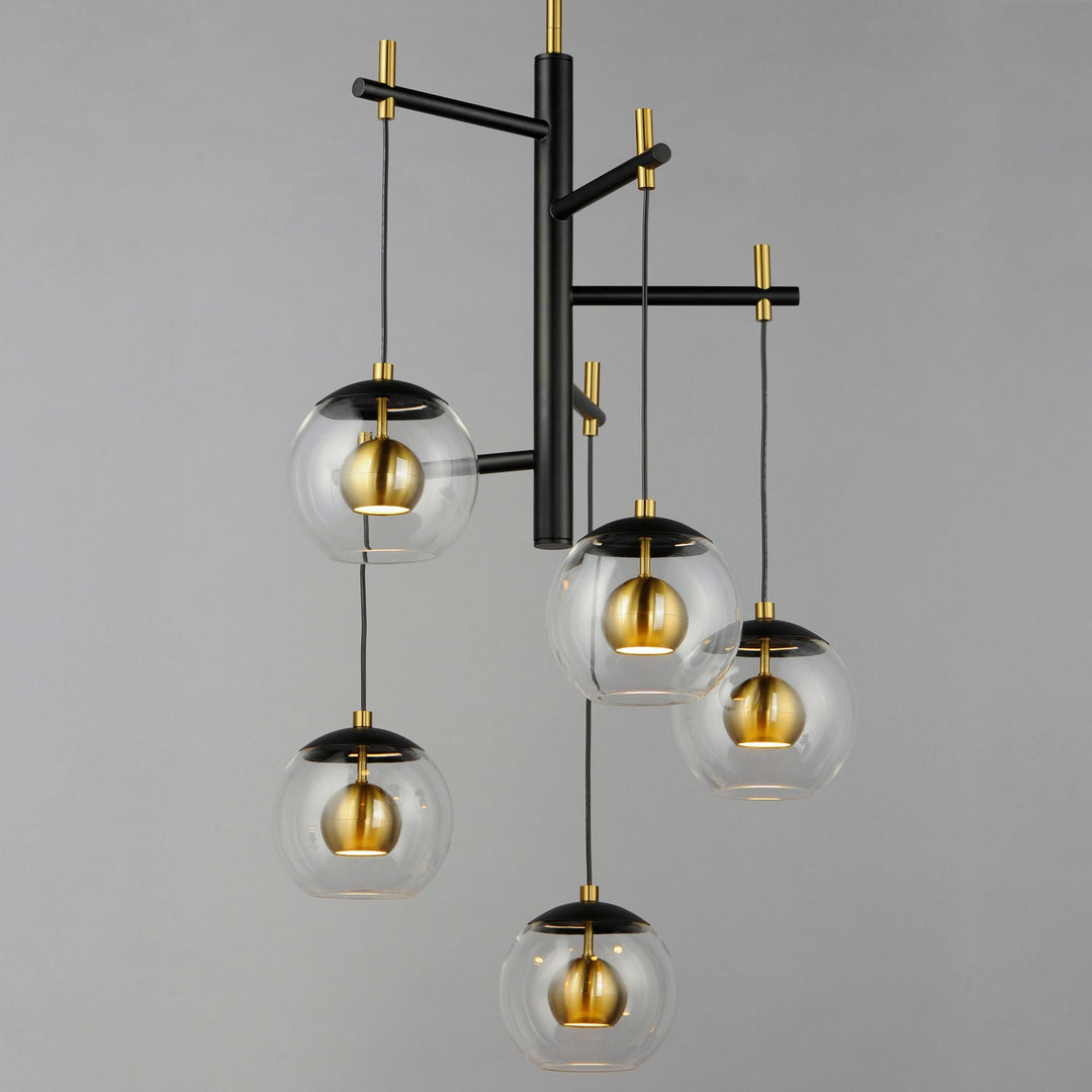 ET2 - E25158-BKNAB - LED Pendant - Nucleus - Black / Natural Aged Brass