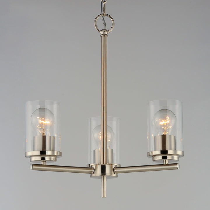 Maxim - 10203CLSN - Three Light Chandelier - Corona - Satin Nickel