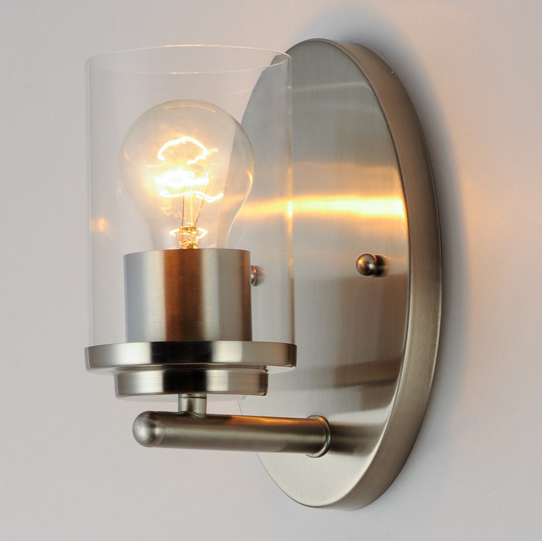 Maxim - 10211CLSN - One Light Wall Sconce - Corona - Satin Nickel