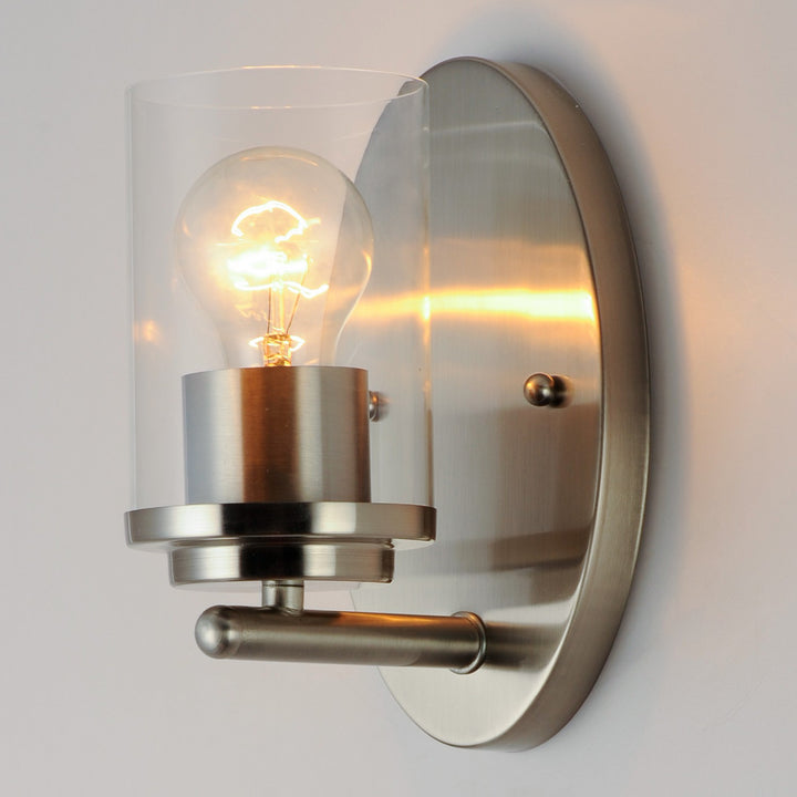 Maxim - 10211CLSN - One Light Wall Sconce - Corona - Satin Nickel