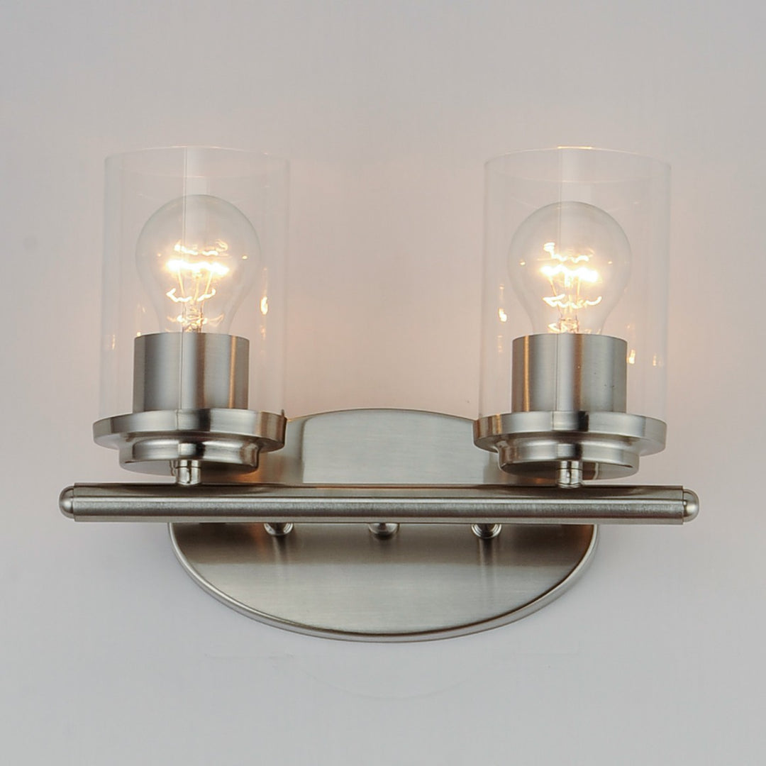 Maxim - 10212CLSN - Two Light Bath Vanity - Corona - Satin Nickel