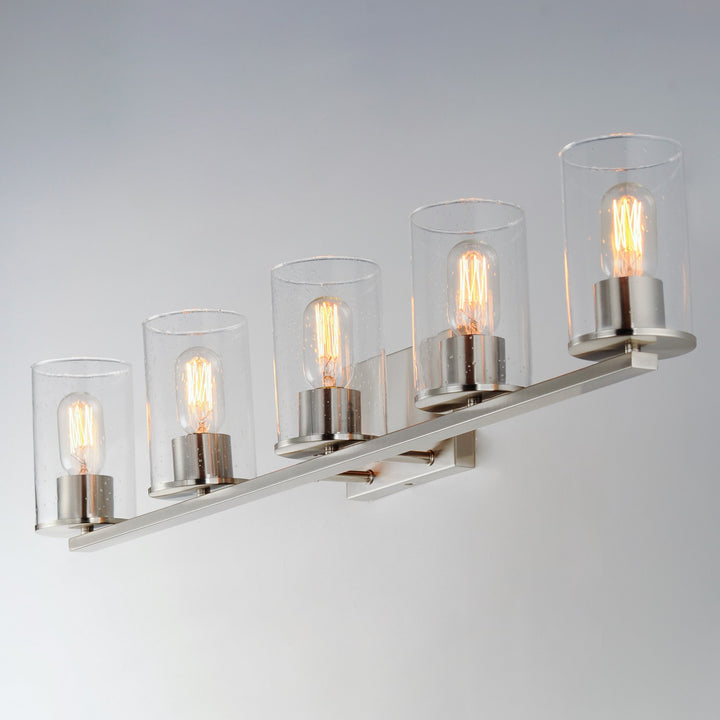 Maxim - 11845CDSN - Five Light Bath Vanity - Sleek - Satin Nickel