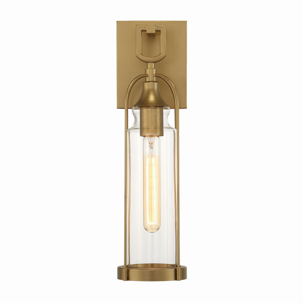 Yasmin One Light Outdoor Wall Sconce in Aged gold - available from The Lighting Shoppe, trusted by Canadian homeowners
