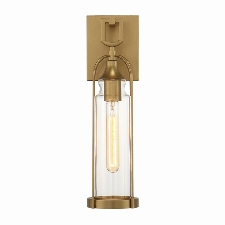 Yasmin One Light Outdoor Wall Sconce in Aged gold - available from The Lighting Shoppe, trusted by Canadian homeowners