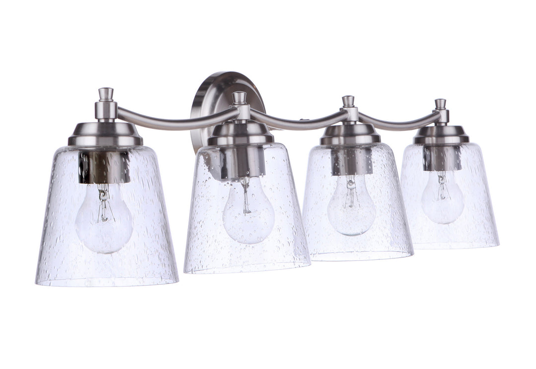 Tyler Four Light Vanity in Brushed Polished Nickel - available from The Lighting Shoppe, trusted by Canadian homeowners