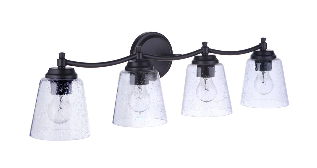 Tyler Four Light Vanity in Flat Black - available from The Lighting Shoppe, trusted by Canadian homeowners