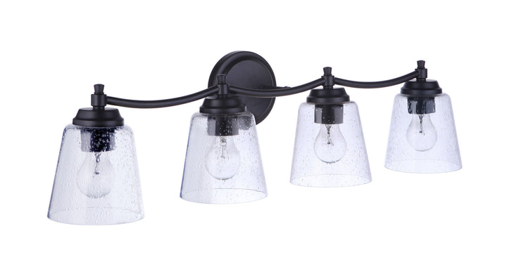 Tyler Four Light Vanity in Flat Black - available from The Lighting Shoppe, trusted by Canadian homeowners