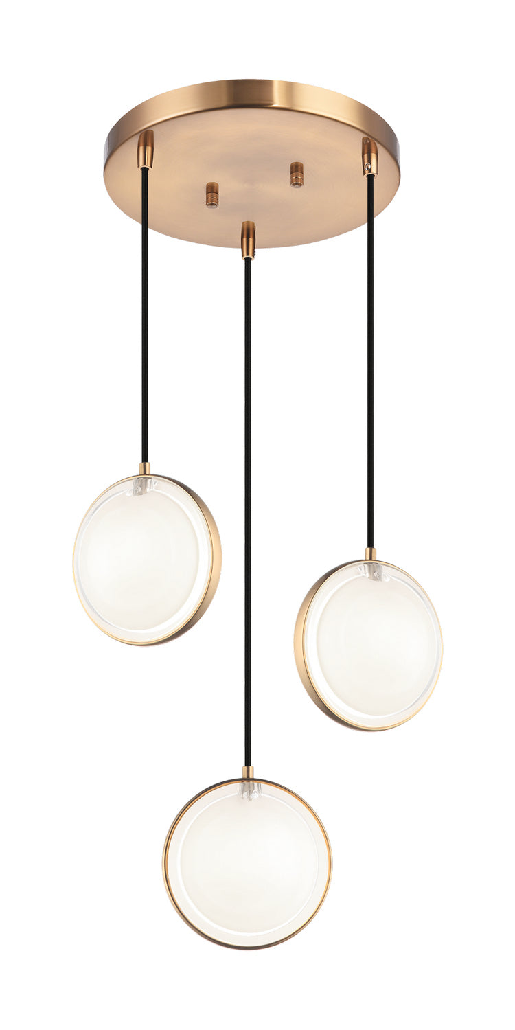 Chatoyant Three Light Pendant in Aged Gold Grass - available from The Lighting Shoppe, trusted by Canadian homeowners
