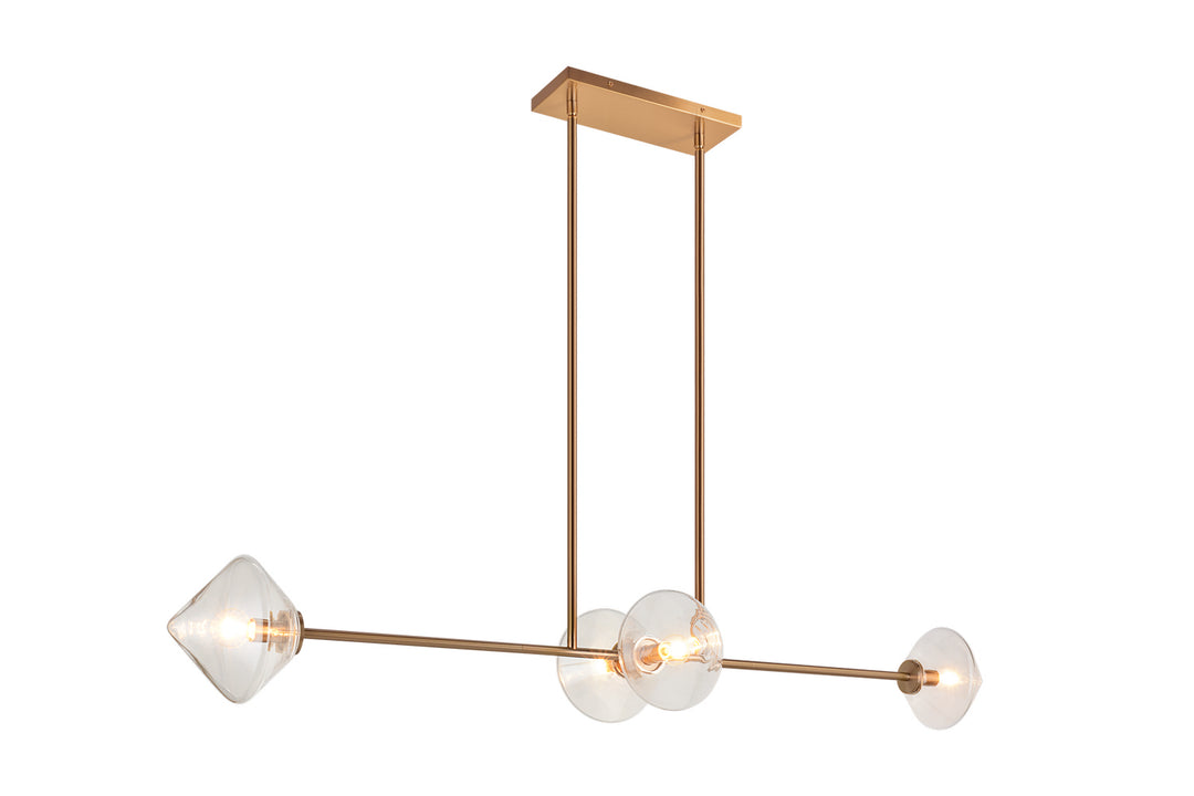 Novo Four Light Pendant in Aged Gold Brass - available from The Lighting Shoppe, trusted by Canadian homeowners