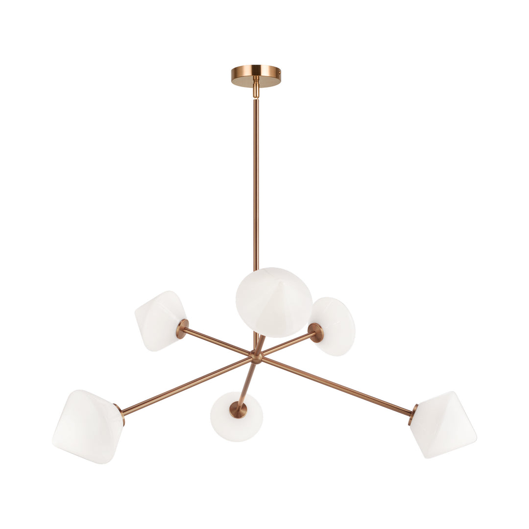 Novo Six Light Chandelier in Aged Gold Brass - available from The Lighting Shoppe, trusted by Canadian homeowners