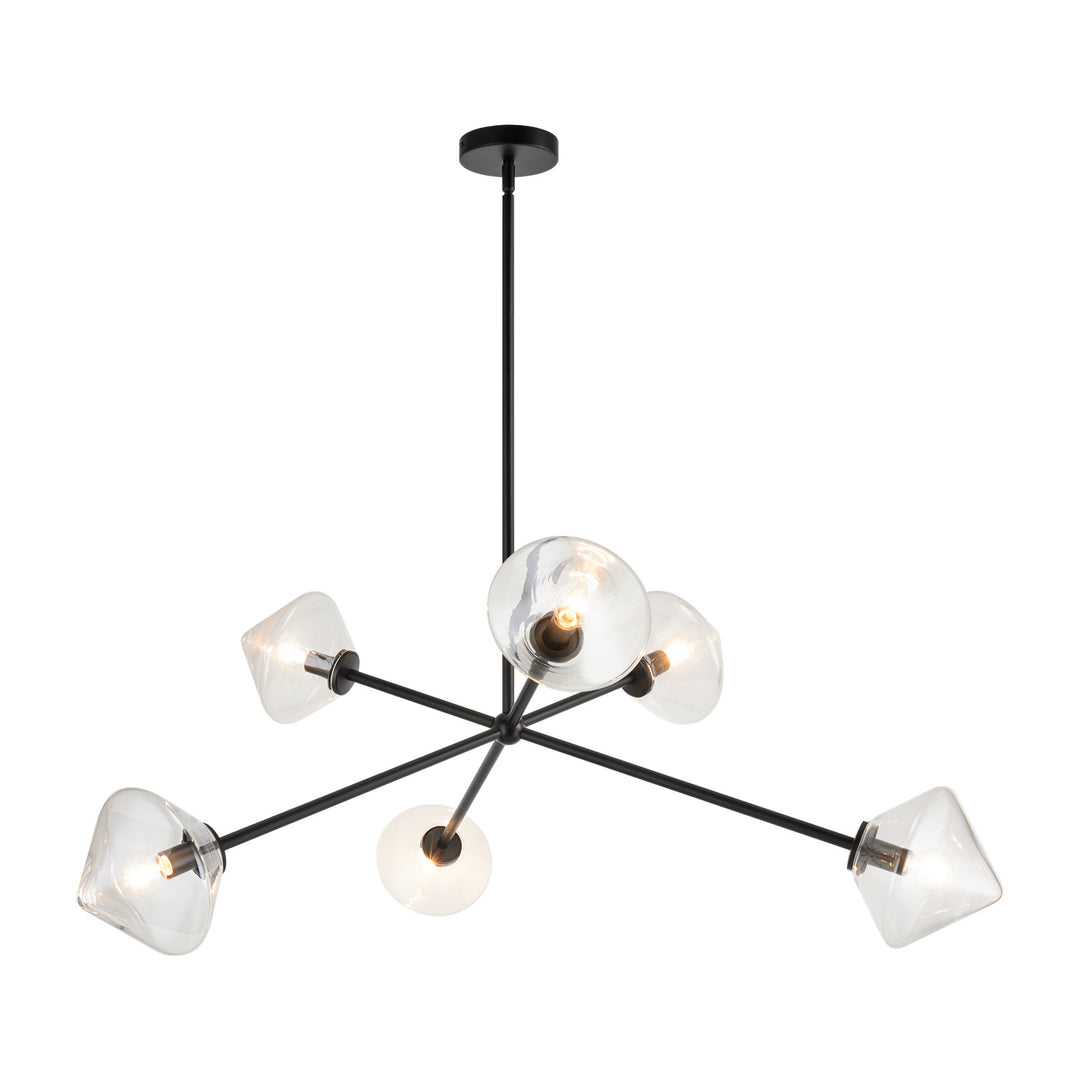 Novo Six Light Chandelier in Black - available from The Lighting Shoppe, trusted by Canadian homeowners