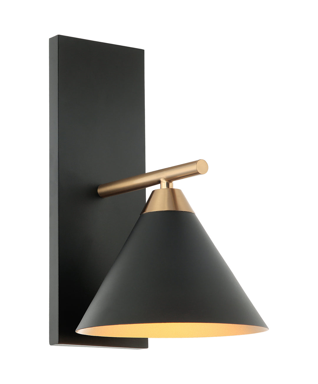 Bliss One Light Wall Sconce in Aged Gold Brass + Matte Black - available from The Lighting Shoppe, trusted by Canadian homeowners