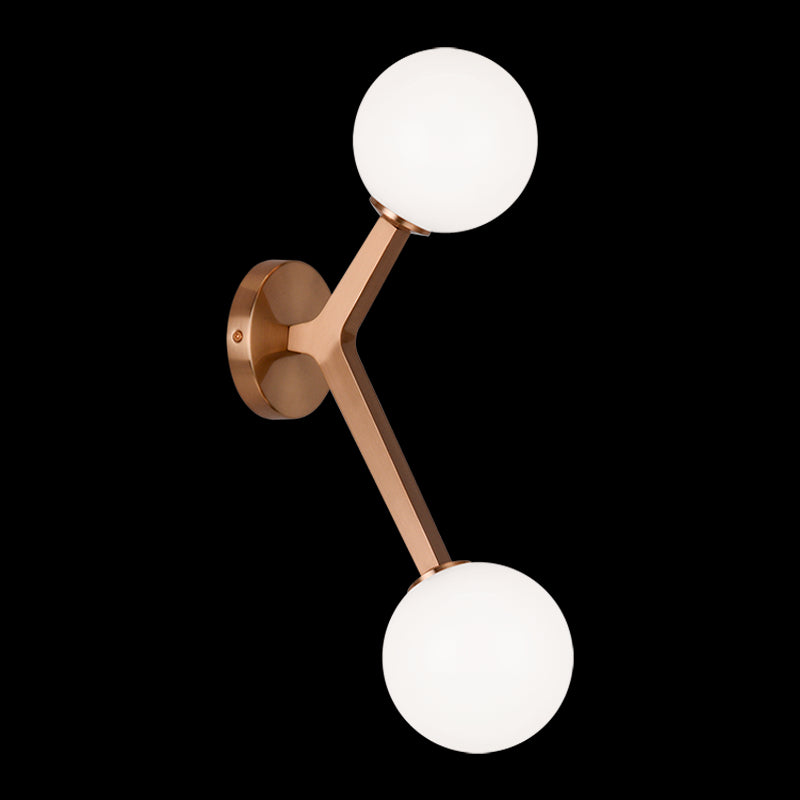 Rami Two Light Wall Sconce in Aged Gold Brass - available from The Lighting Shoppe, trusted by Canadian homeowners