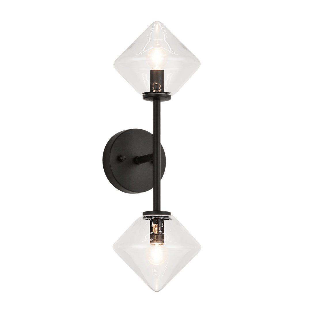 Novo Two Light Wall Sconce in Black - available from The Lighting Shoppe, trusted by Canadian homeowners