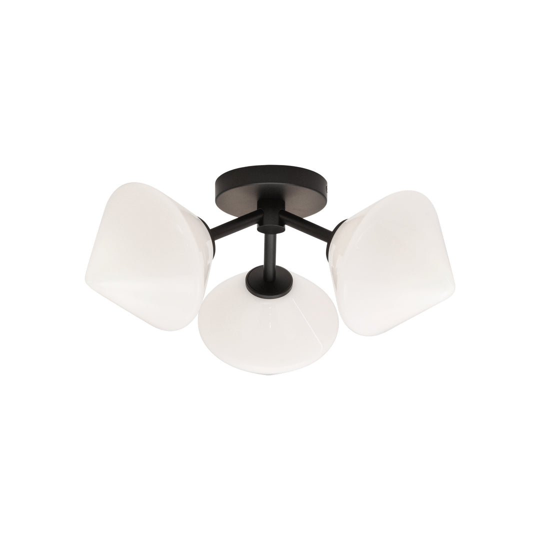 Novo Three Light Ceiling Mount in Black - available from The Lighting Shoppe, trusted by Canadian homeowners