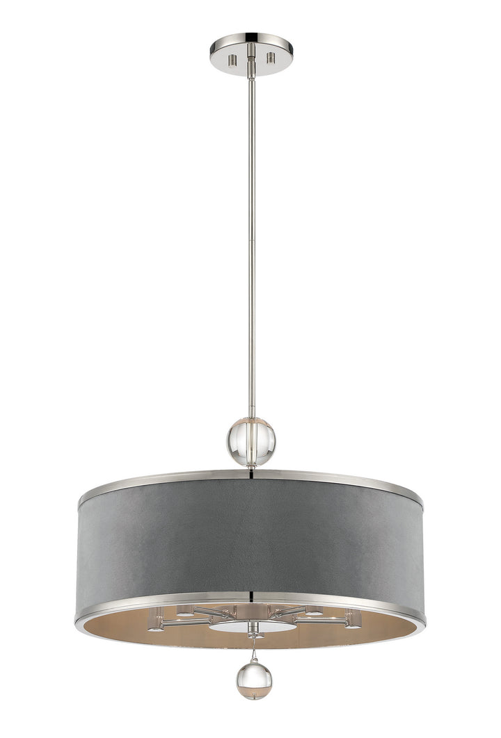 Luxour Five Light Pendant/Semi Flush Mount in Polished Nickel - available from The Lighting Shoppe, trusted by Canadian homeowners