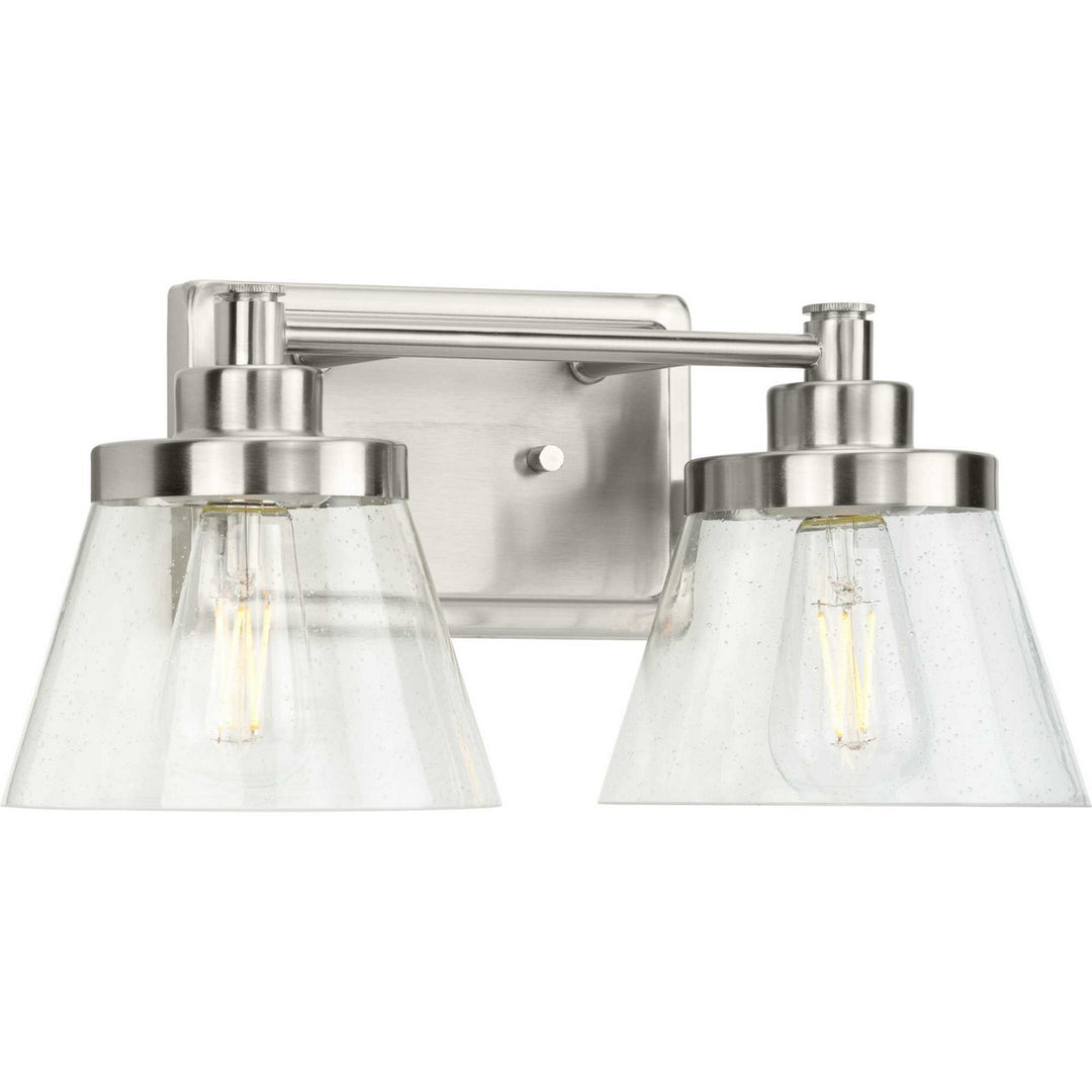 Hinton Two Light Bath Bracket in Brushed Nickel - available from The Lighting Shoppe, trusted by Canadian homeowners