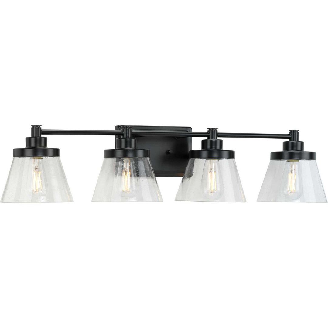 Hinton Four Light Bath Bracket in Matte Black - available from The Lighting Shoppe, trusted by Canadian homeowners