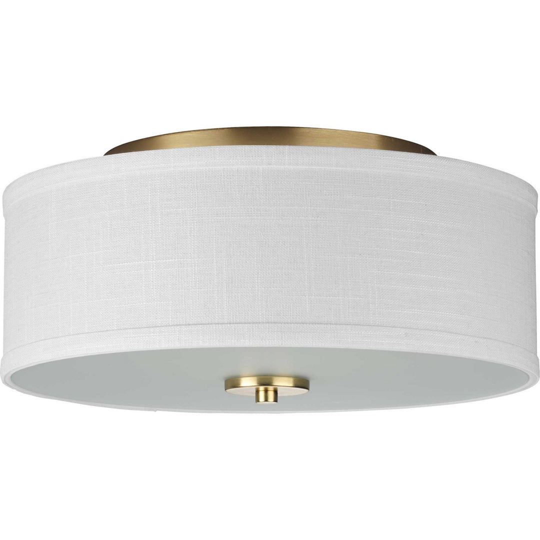 Inspire Two Light Semi-Flush Mount in Satin Brass - available from The Lighting Shoppe, trusted by Canadian homeowners