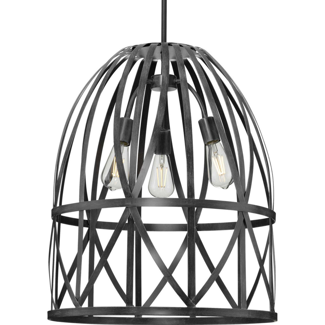 Progress Canada - P500344-187 - Three Light Pendant - Chastain - Cerused Black Oak