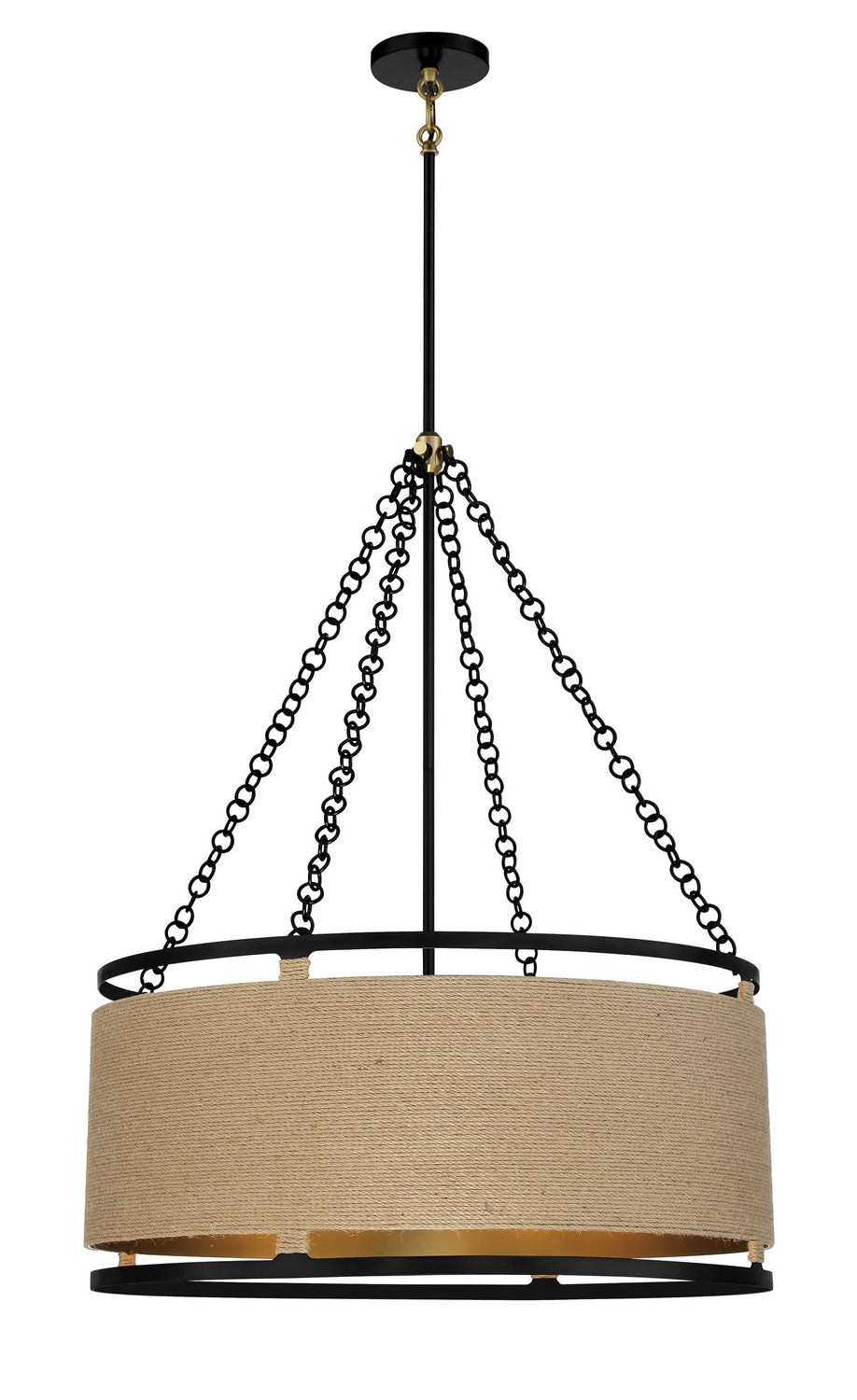 Windward Passage Six Light Pendant in Coal And Soft Brass - available from The Lighting Shoppe, trusted by Canadian homeowners