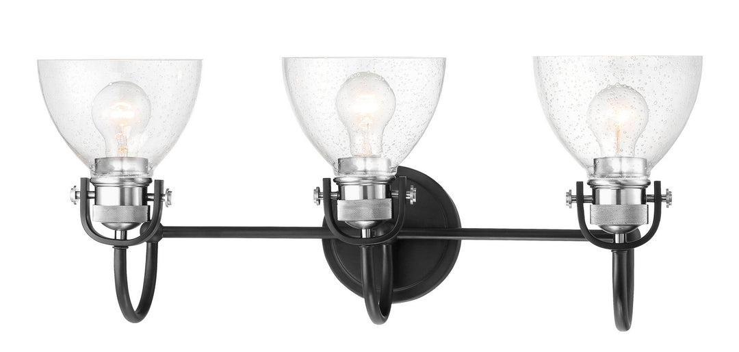 Minka-Lavery - 3363-572 - Three Light Bath - Monico - Matte Black And Polished Nickel