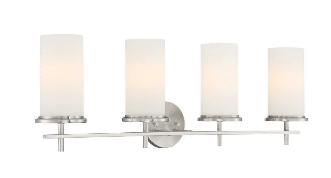 Haisley Four Light Bath Bar in Brushed Nickel - available from The Lighting Shoppe, trusted by Canadian homeowners