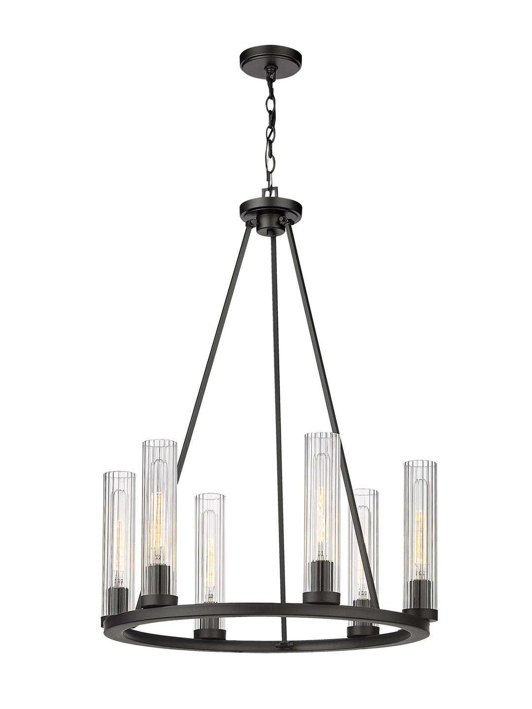 Beau Six Light Chandelier in Bronze - available from The Lighting Shoppe, trusted by Canadian homeowners